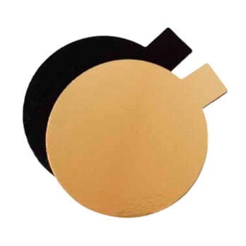 Round Gold Cake Board with Tab